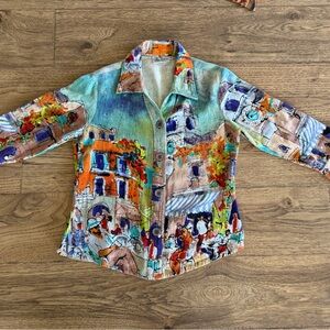 The Arizona Collection: Michael Leu Artistic Print Shirt Jacket